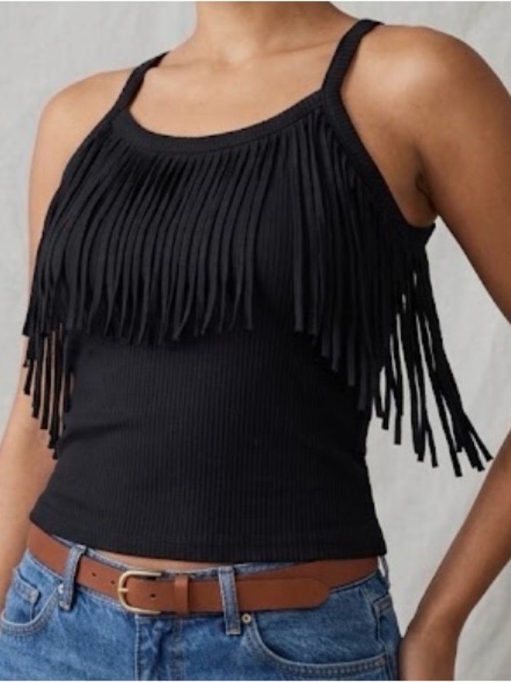 Idyllwind Black Tassel Tank Top Size M